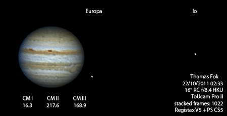 Jupiter<br>
					2011/10/22/ 02:37<br>
					The University of Hong Kong, Hong Kong<br>
					ToUcam Pro II<br>
					16" RC f/8.4<br>
					Registax V5 + PS CS5